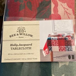 Christmas Holly Jacquard Tablecloth 60x102